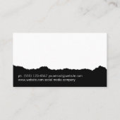 Bedrängte Stoffe schwarz und weiß Visitenkarte (Rückseite)