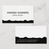 Bedrängte Stoffe schwarz und weiß Visitenkarte (Vorne/Hinten)