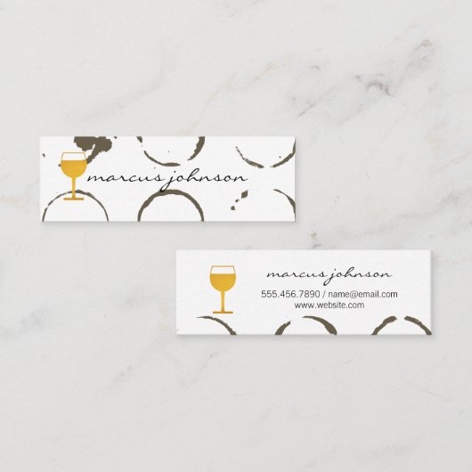 Bedrängte Weingläser und Weinglas Mini Visitenkarte (Vorne/Hinten)