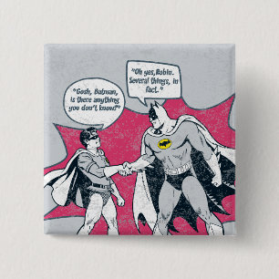 Bedrängter Batman und Robin Handschlag Button