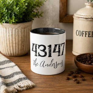 Bedrängter Postleitzahl Tasse
