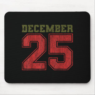 Bedrängtes 25. Dezember Vintage Weihnachten Urlaub Mousepad