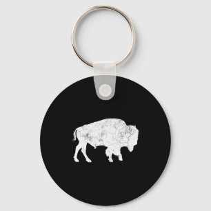 Bedrängtes Büffel-Retro-Bison-Tierliebhaber-Shirt  Schlüsselanhänger
