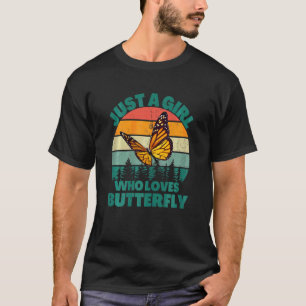 Bedrängtes Mädchen, das Monarchfalter liebt T-Shirt