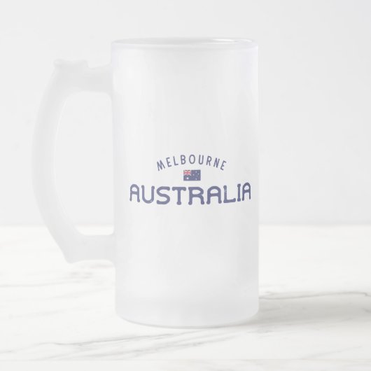 Bedrängtes Melbourne Australien Mattglas Bierglas (Links)