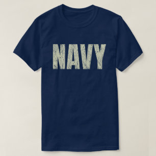 Bedrängtes Navy T-Shirt