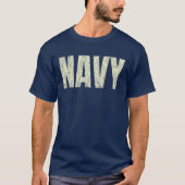 Bedrängtes Navy T-Shirt (Vorderseite)