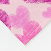 Bedrängtes Rosa Herz Fleecedecke (Ecke)