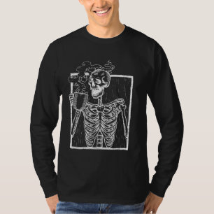 Bedrängtes Skelett Vintage lächelnder Totenkopf tr T-Shirt
