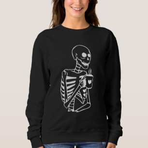 Bedrängtes Skelett Vintage lächelnder Totenschädel Sweatshirt