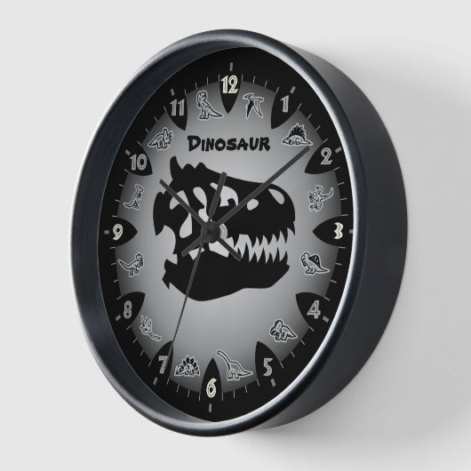 Bedrock Gray Dinosaur Wall Clock Uhr (Winkel)