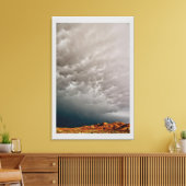 BEDROHLICHE STURM-WOLKEN ÜBER HOHER WÜSTE LEINWANDDRUCK (Insitu (Wohnzimmer))