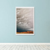 BEDROHLICHE STURM-WOLKEN ÜBER HOHER WÜSTE LEINWANDDRUCK (Insitu (Holzboden))
