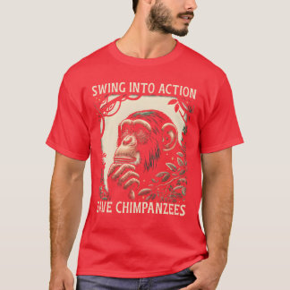 Bedrohte Art Schimpanse Tierrechte Freund T-Shirt