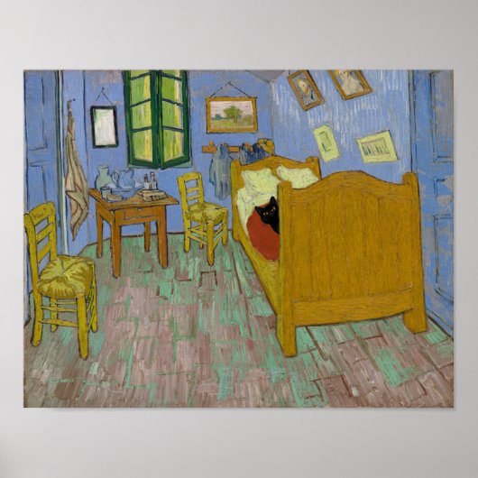 Bedroom in Arles with a black cat - Van Gogh Poster (Vorne)