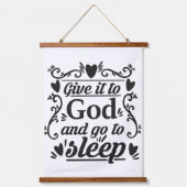 Bedroom Sign Wandteppich Mit Holzrahmen (Vorderseite)