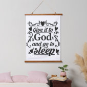 Bedroom Sign Wandteppich Mit Holzrahmen (Schlafzimmer)