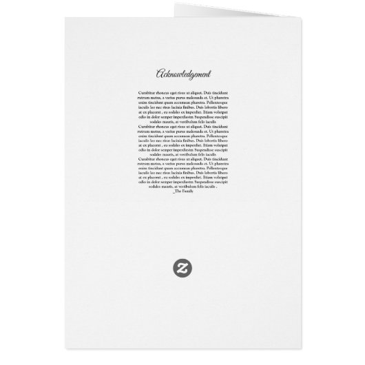 Bedruckbare Begräbnis- Programm-Schablone (Hinten)