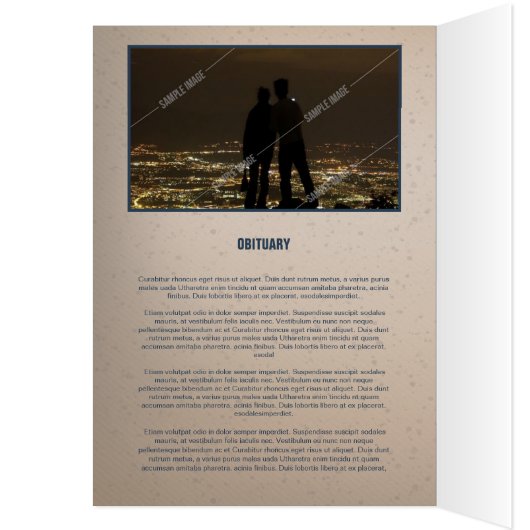 Bedruckbare Begräbnis- Programm-Schablone (Innen (Links))