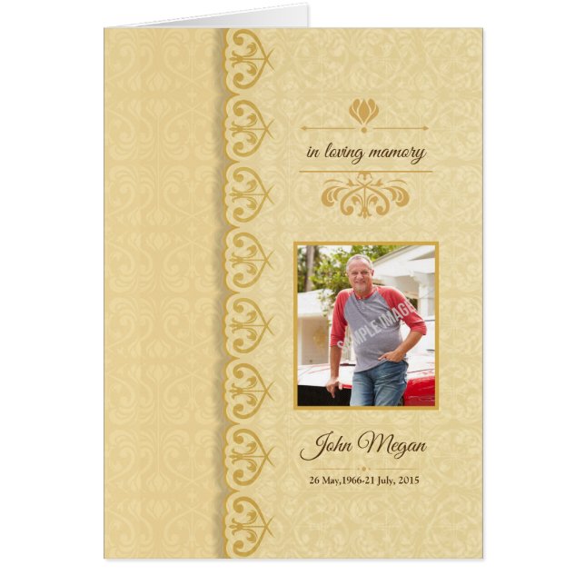 Bedruckbare Begräbnis- Programm-Schablone (Vorne)