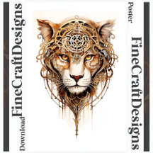 Bedruckbare Steampunk Tiger Metallic Cogs Wheels 1