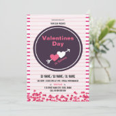 Bedruckbare Valentines-Party-Flyer-Schablone Einladung (Stehend Vorderseite)