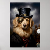 Bedruckbarer Steampunk Golden Retriever Hat 138 Poster (Vorne)