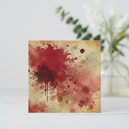 Bedruckbares Cranberry Juice Distressed Tinte Scra Einladung (Stehend Vorderseite)