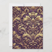 Bedruckbares Lila und Viktorianisches Acanthus Einladung (Rückseite)