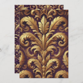Bedruckbares Lila und Viktorianisches Acanthus Einladung