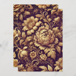 Bedruckbares Lila und Viktorianisches Blumenmuster Einladung