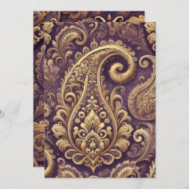 Bedruckbares Lila und Viktorianisches Paisley-Must Einladung