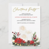 Bedruckbares Party in Rot und Gold Einladung (Vorderseite)