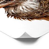 Bedruckbares Steampunk Quirky Ungewöhnliches Hühnc Poster (Ecke)