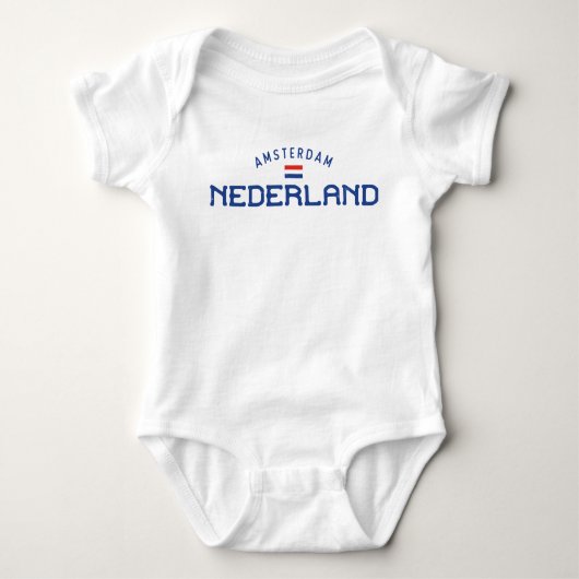 Bedrückt Amsterdam Nederland (Niederlande) Baby Strampler (Vorderseite)