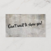 Bedrückt, rustikal "Ich habe ein Haus gekauft!" Ka Visitenkarte (Rückseite)