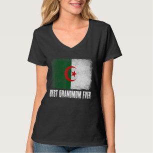 Bedrückte algerische Flagge Beste Großmutter je Fa T-Shirt