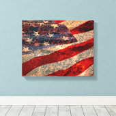Bedrückte American Flag Canvas Print Leinwanddruck (Insitu (Holzboden))