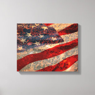 Bedrückte American Flag Canvas Print Leinwanddruck
