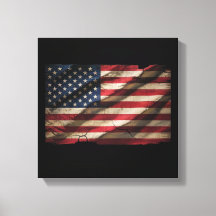 Bedrückte American Flag Square Canvas Print
