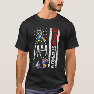 Bedrückte amerikanische Flag Autism StepMom Bear A T-Shirt