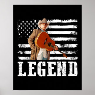 Bedrückte amerikanische Flagge Dwight Yoakam Singe Poster