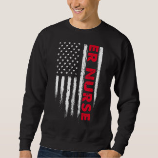 Bedrückte amerikanische Flagge Er Nurse Stethoscop Sweatshirt