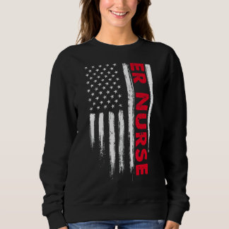 Bedrückte amerikanische Flagge Er Nurse Stethoscop Sweatshirt
