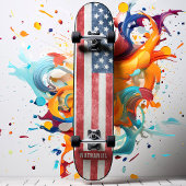 Bedrückte amerikanische Flagge Patriotic Skateboard