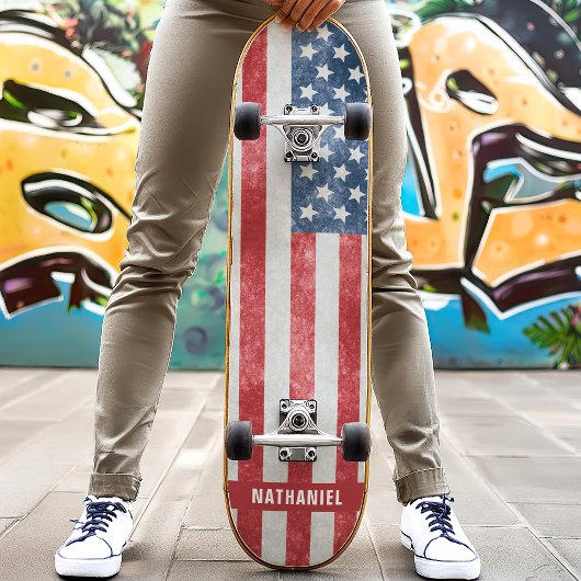 Bedrückte amerikanische Flagge Patriotic Skateboard