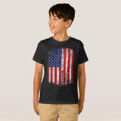 Bedrückte amerikanische Flagge Patriotic T-Shirt (Vorne ganz)