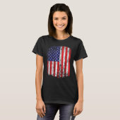 Bedrückte amerikanische Flagge Patriotic T-Shirt (Vorne ganz)