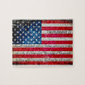 Bedrückte amerikanische Flagge und zweite Änderung Puzzle (Horizontal)