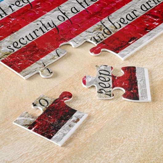 Bedrückte amerikanische Flagge und zweite Änderung Puzzle (Seite)